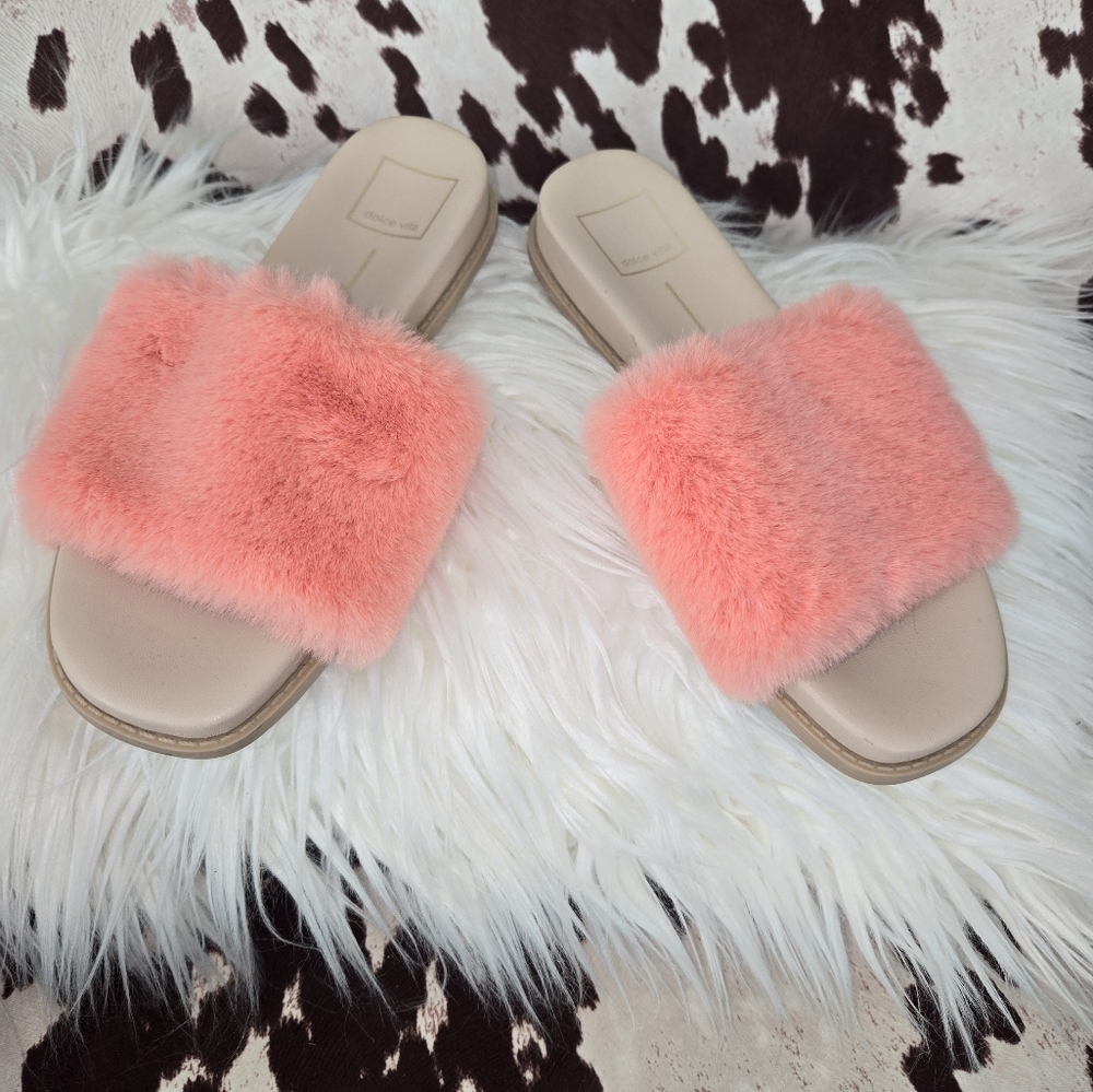 Dolce Vita Faux Fur Slides